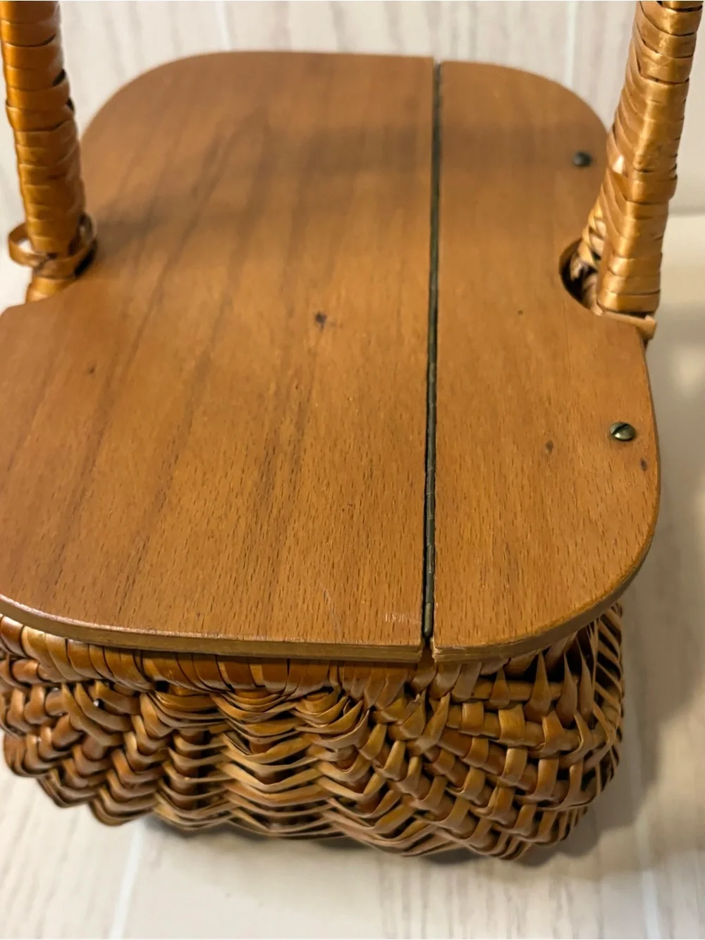 Picnic Basket Vintage Rattan Boho Cottagecore